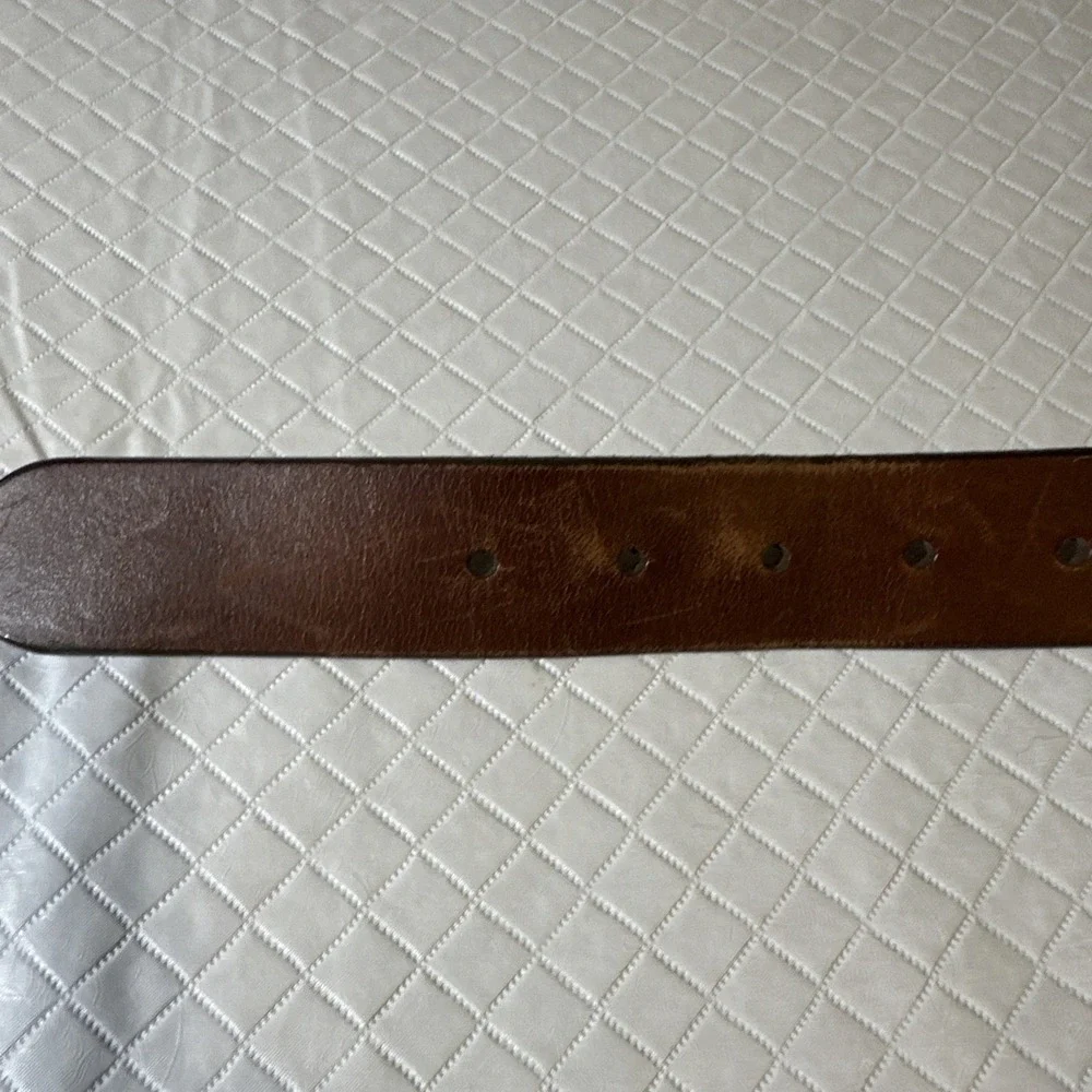 Brown Genuine Leather Belt‎ - Men's Size 42 Preowned Dress Casual